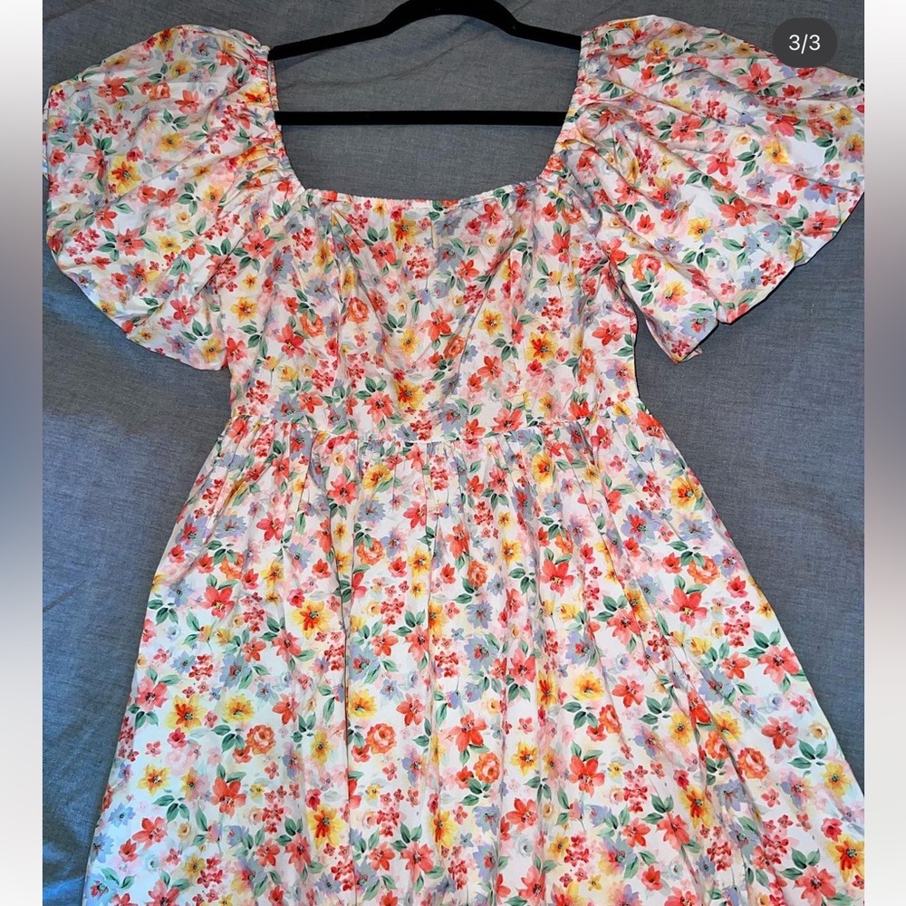 Floral puff sleeve dress